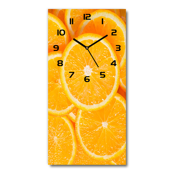 Vertical rectangular wall clock Slices of orange