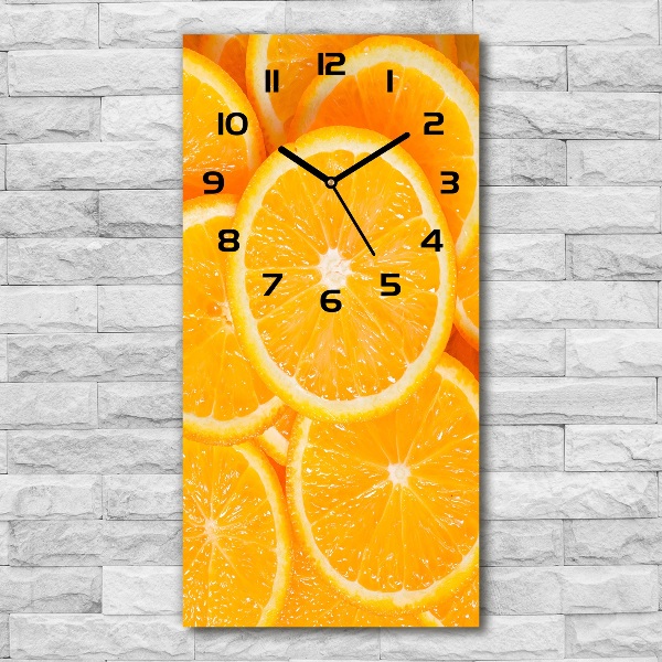 Vertical rectangular wall clock Slices of orange