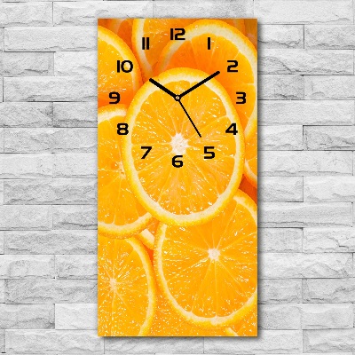 Vertical rectangular wall clock Slices of orange