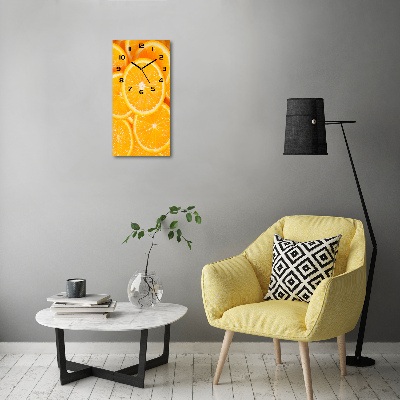 Vertical rectangular wall clock Slices of orange