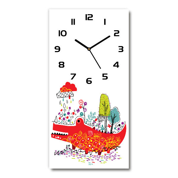 Vertical wall clock Crocodile