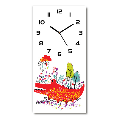 Vertical wall clock Crocodile