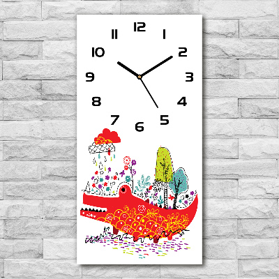 Vertical wall clock Crocodile