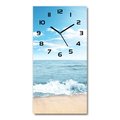 Vertical rectangular wall clock Beach and sea