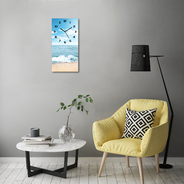 Vertical rectangular wall clock Beach and sea