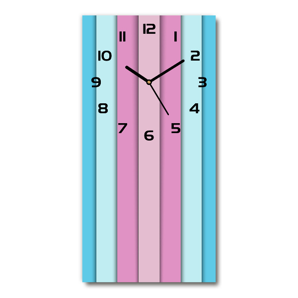 Vertical rectangular wall clock Colorful stripes