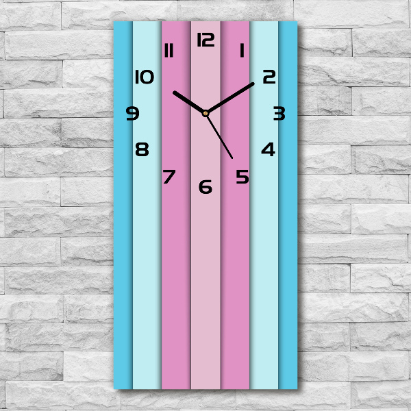 Vertical rectangular wall clock Colorful stripes
