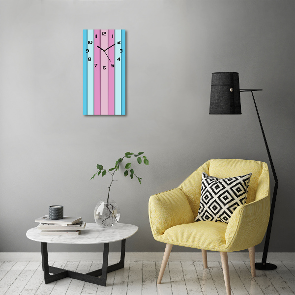 Vertical rectangular wall clock Colorful stripes