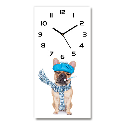 Modern vertical wall clock Sick dog