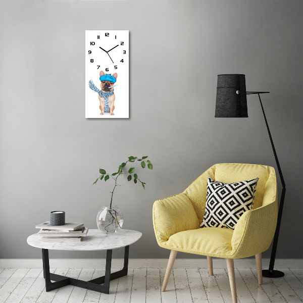 Modern vertical wall clock Sick dog