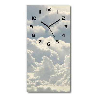 Modern vertical wall clock Clouds