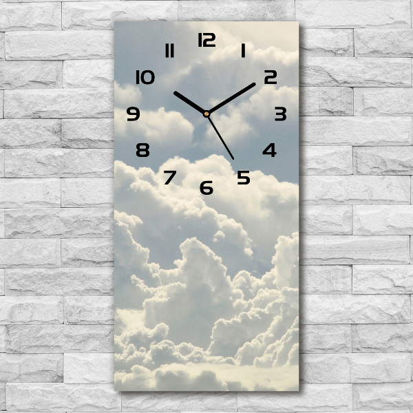 Modern vertical wall clock Clouds