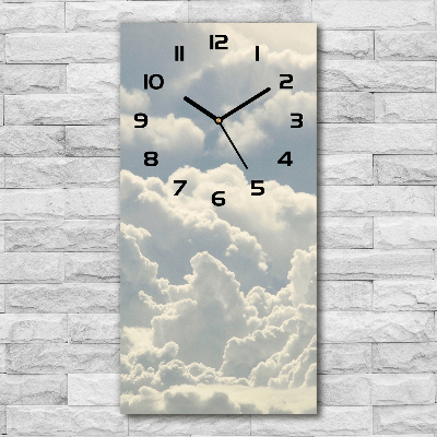 Modern vertical wall clock Clouds