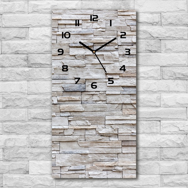 Modern vertical wall clock Stone wall