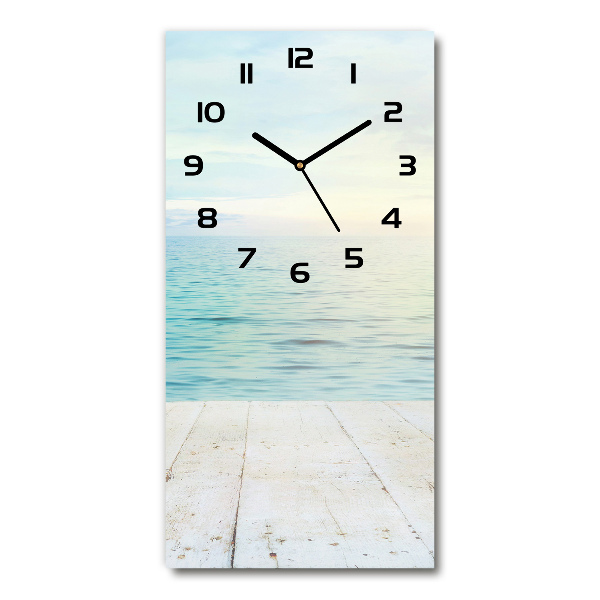 Vertical rectangular wall clock Tropical beach