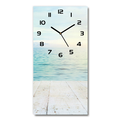 Vertical rectangular wall clock Tropical beach