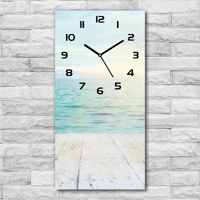 Vertical rectangular wall clock Tropical beach