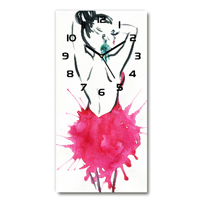 Vertical rectangular wall clock Fashion illustration