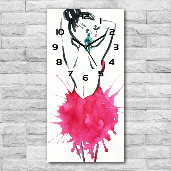 Vertical rectangular wall clock Fashion illustration