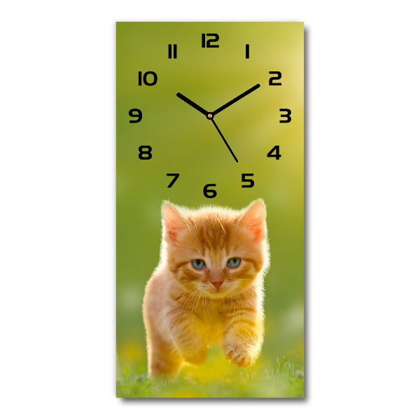 Vertical wall clock Red Cat