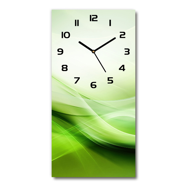 Vertical wall clock Green waves