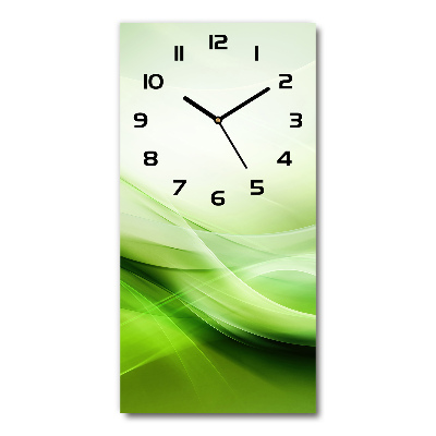 Vertical wall clock Green waves