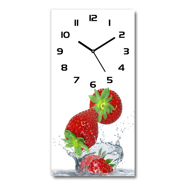 Vertical wall clock Strawberries