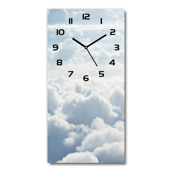 Vertical wall clock Flight over the clouds