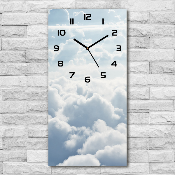 Vertical wall clock Flight over the clouds