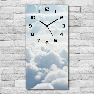 Vertical wall clock Flight over the clouds