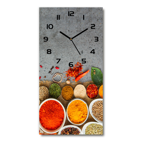 Vertical wall clock Colorful spices