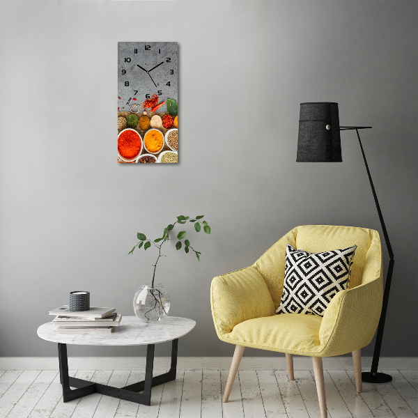 Vertical wall clock Colorful spices
