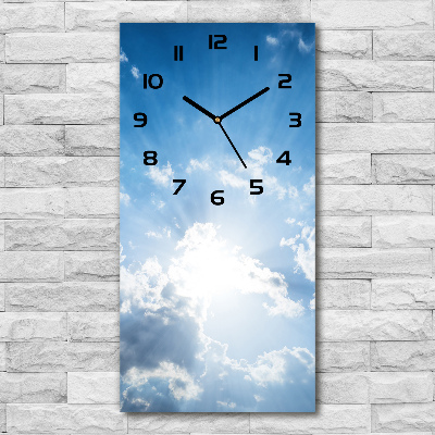 Vertical wall clock Clouds in the sky