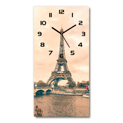 Vertical rectangular wall clock Eiffel Paris tower