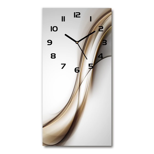 Modern vertical wall clock Brown wave