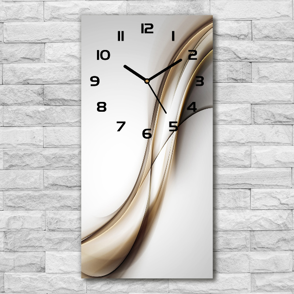 Modern vertical wall clock Brown wave