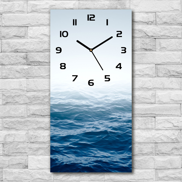 Vertical wall clock Sea waves