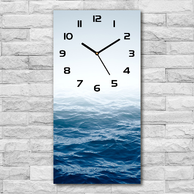 Vertical wall clock Sea waves