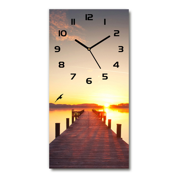 Vertical wall clock Sunset pier