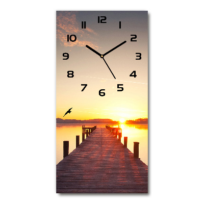 Vertical wall clock Sunset pier