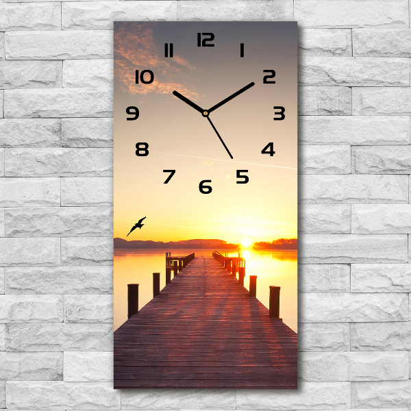 Vertical wall clock Sunset pier