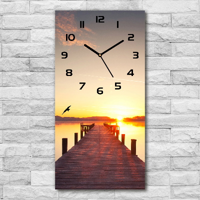 Vertical wall clock Sunset pier