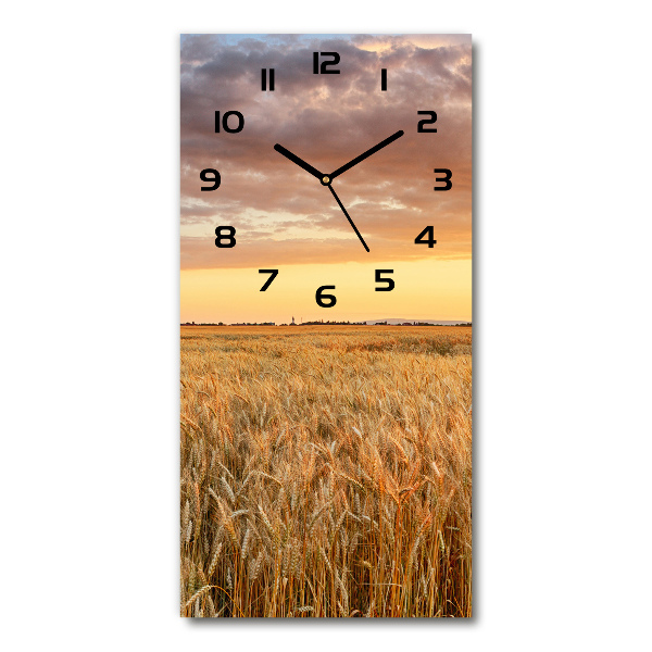 Vertical rectangular wall clock Wheat field