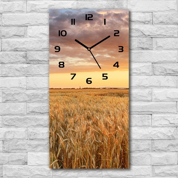 Vertical rectangular wall clock Wheat field