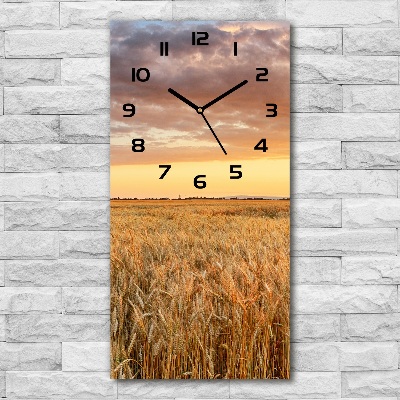 Vertical rectangular wall clock Wheat field