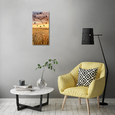 Vertical rectangular wall clock Wheat field