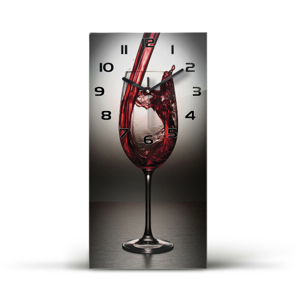 Vertical wall clock Red wine