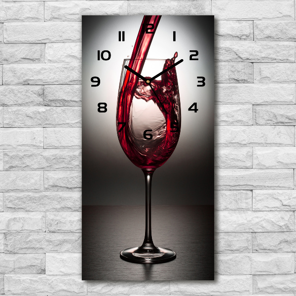 Vertical wall clock Red wine