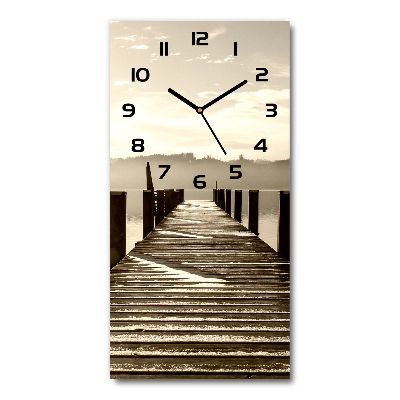 Vertical rectangular wall clock Wooden pier