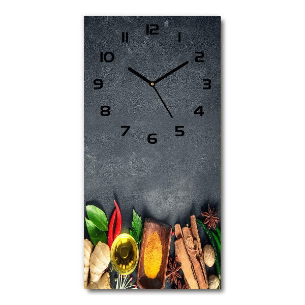 Vertical wall clock Spices and herbs